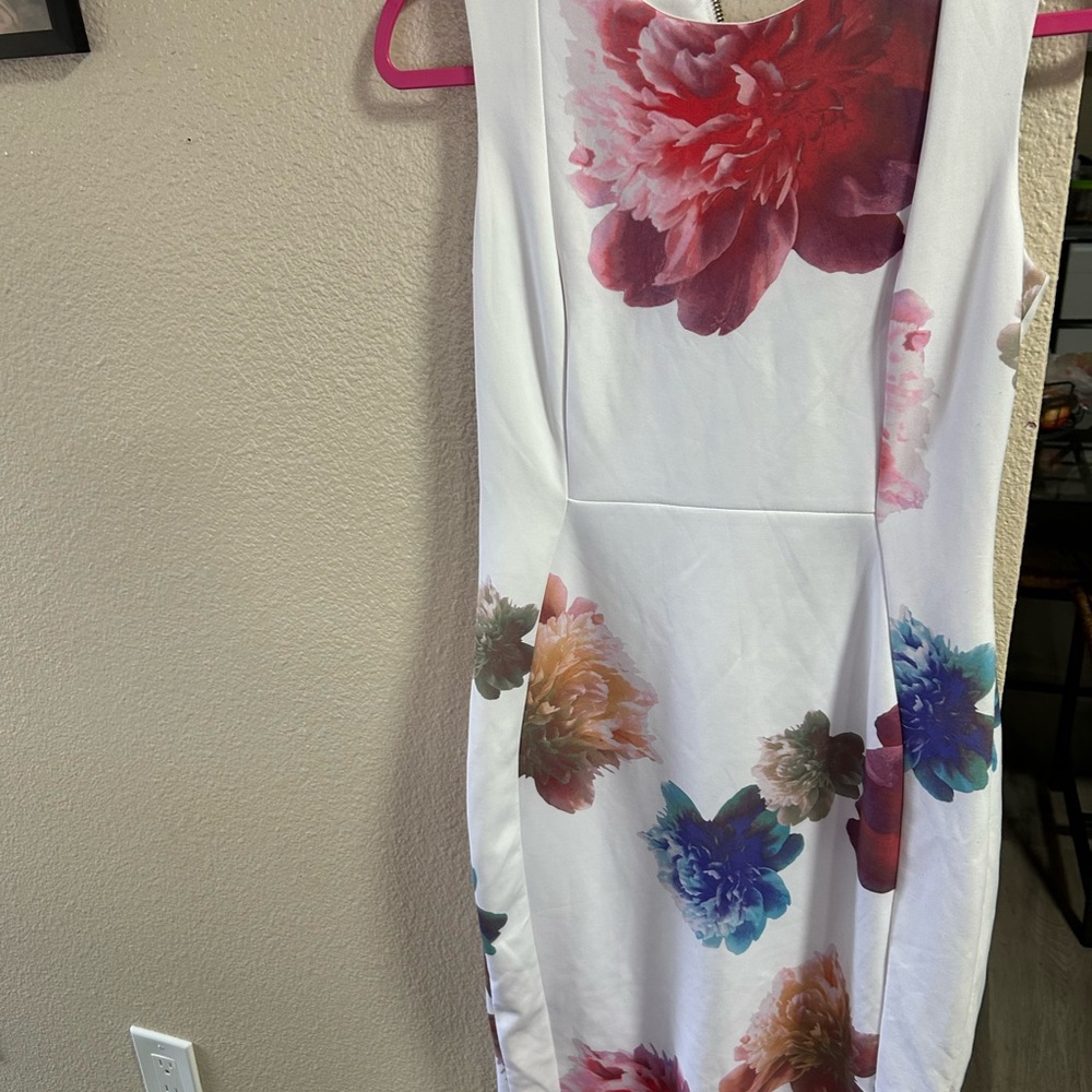 Calvin Klein White Floral Midi Dress